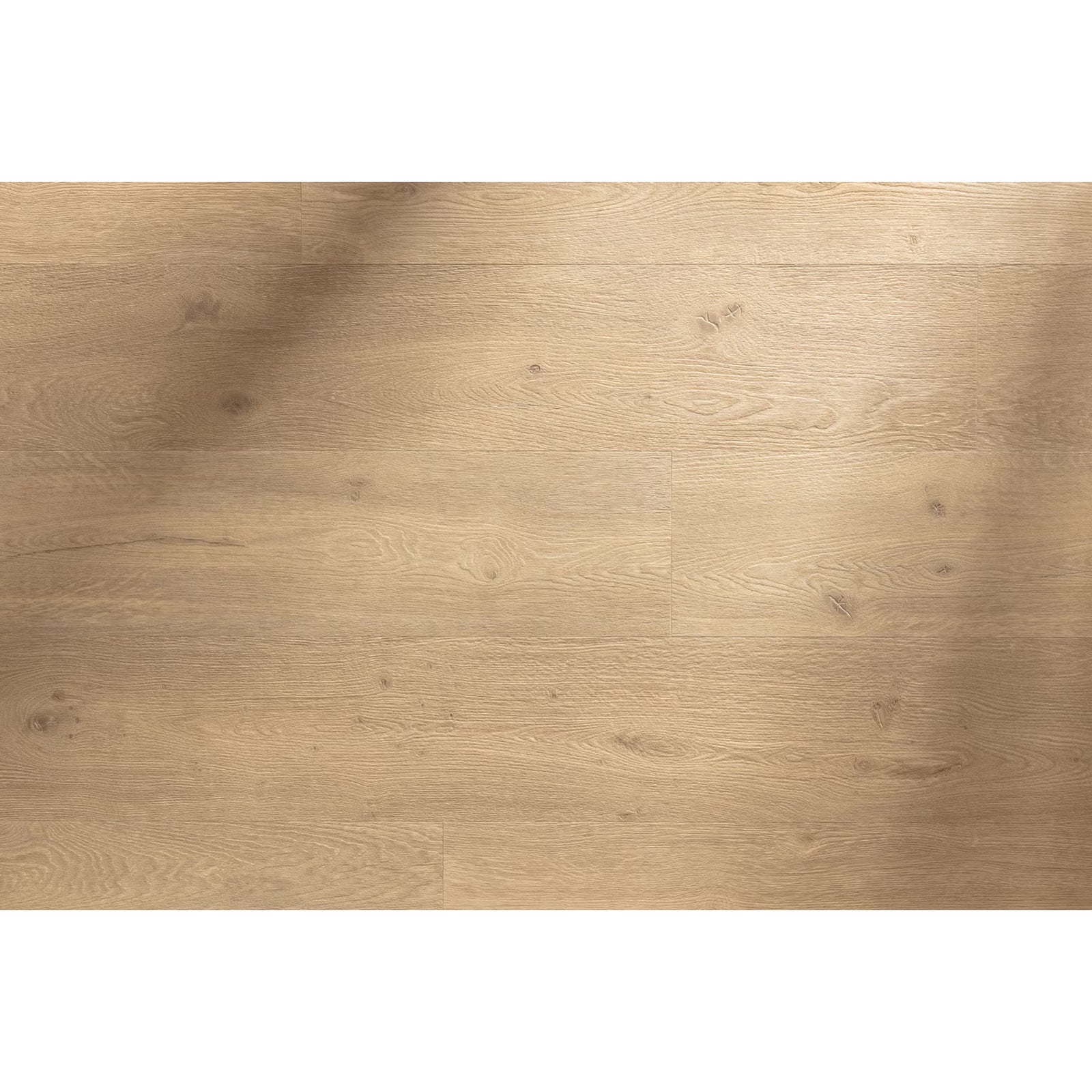 Latte f034 long vinyl planks featuring light oak-colored hardwood flooring with natural wood grain and subtle knots