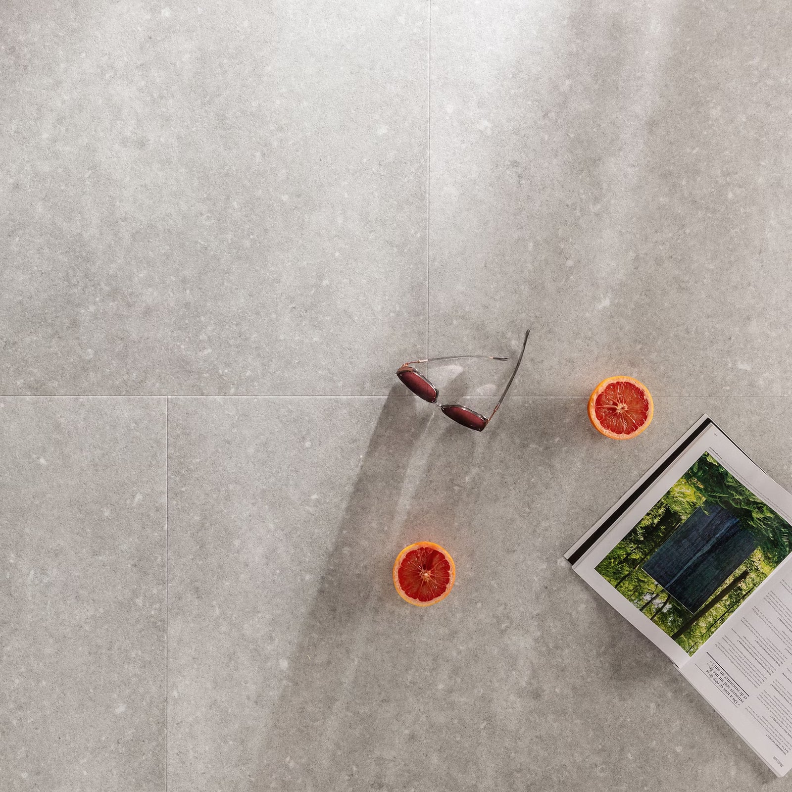 Etna F031 big vinyl tiles in gray stone effect with subtle veining and matte finish perfect for modern flooring