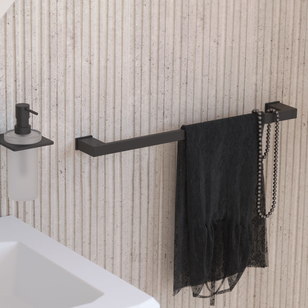 S Cube Towel Rail 80cm in Black - Origins Living, view 2