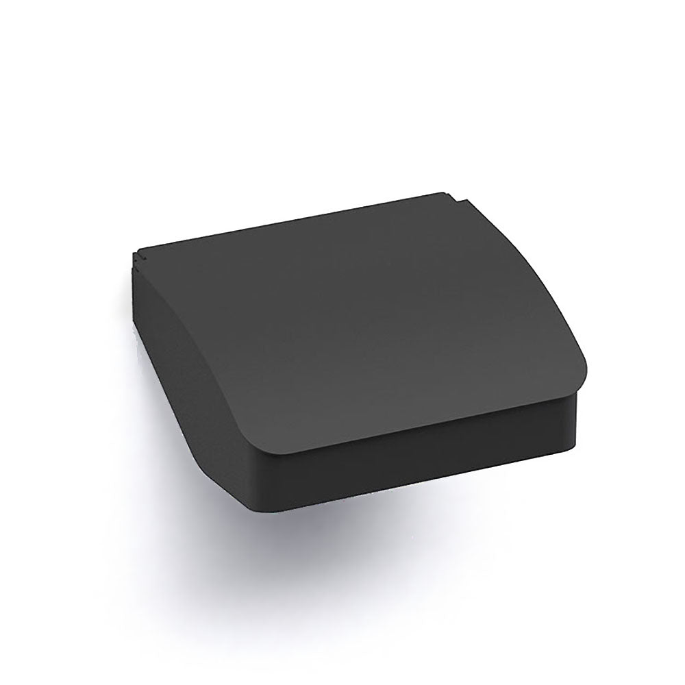 S Cube Toilet Roll Holder with Flap in Black - Origins Living
