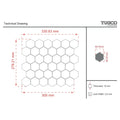 Carrara white tumbled marble hexagon mosaic shown in a finished bathroom interior