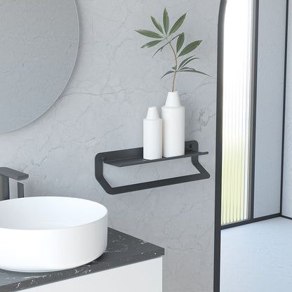Quick Towel Rail & Shelf 45cm in Black - Origins Living