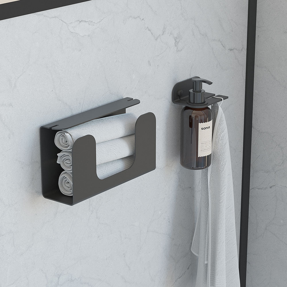 Quick Soap Dispenser and Hook in Black/Brown - Origins Living, view 2