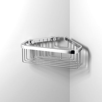 Large Corner Shower Basket in Chrome - Origins Living, view 2