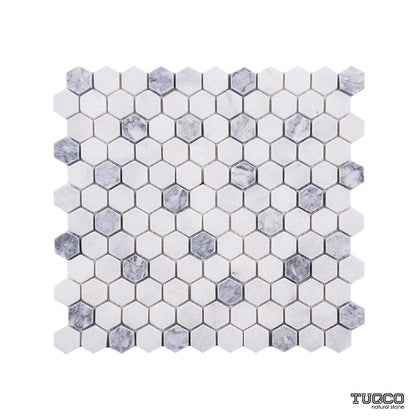 Carrara White - Platinum Grey Tumbled