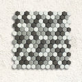Ritz Brumoso Mix Grey 30.2 x 30cm glass marble effect hexagon mosaic tile face