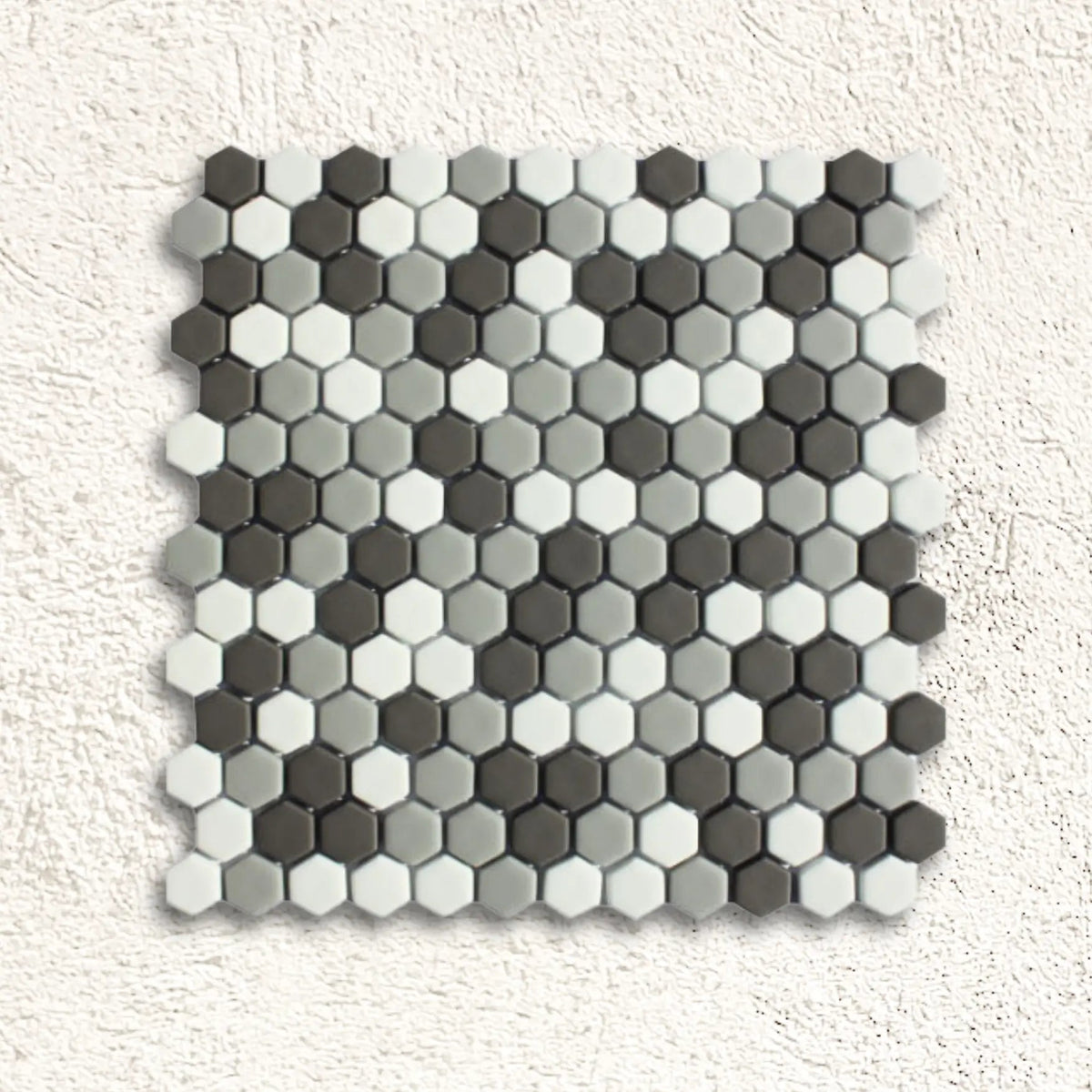 Ritz Brumoso Mix Grey 30.2 x 30cm glass marble effect hexagon mosaic tile face