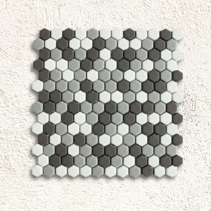 Ritz Brumoso Mix Grey 30.2 x 30cm glass marble effect hexagon mosaic tile face