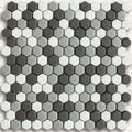 Ritz Brumoso Mix Grey 30.2 x 30cm glass marble effect hexagon mosaic tile face