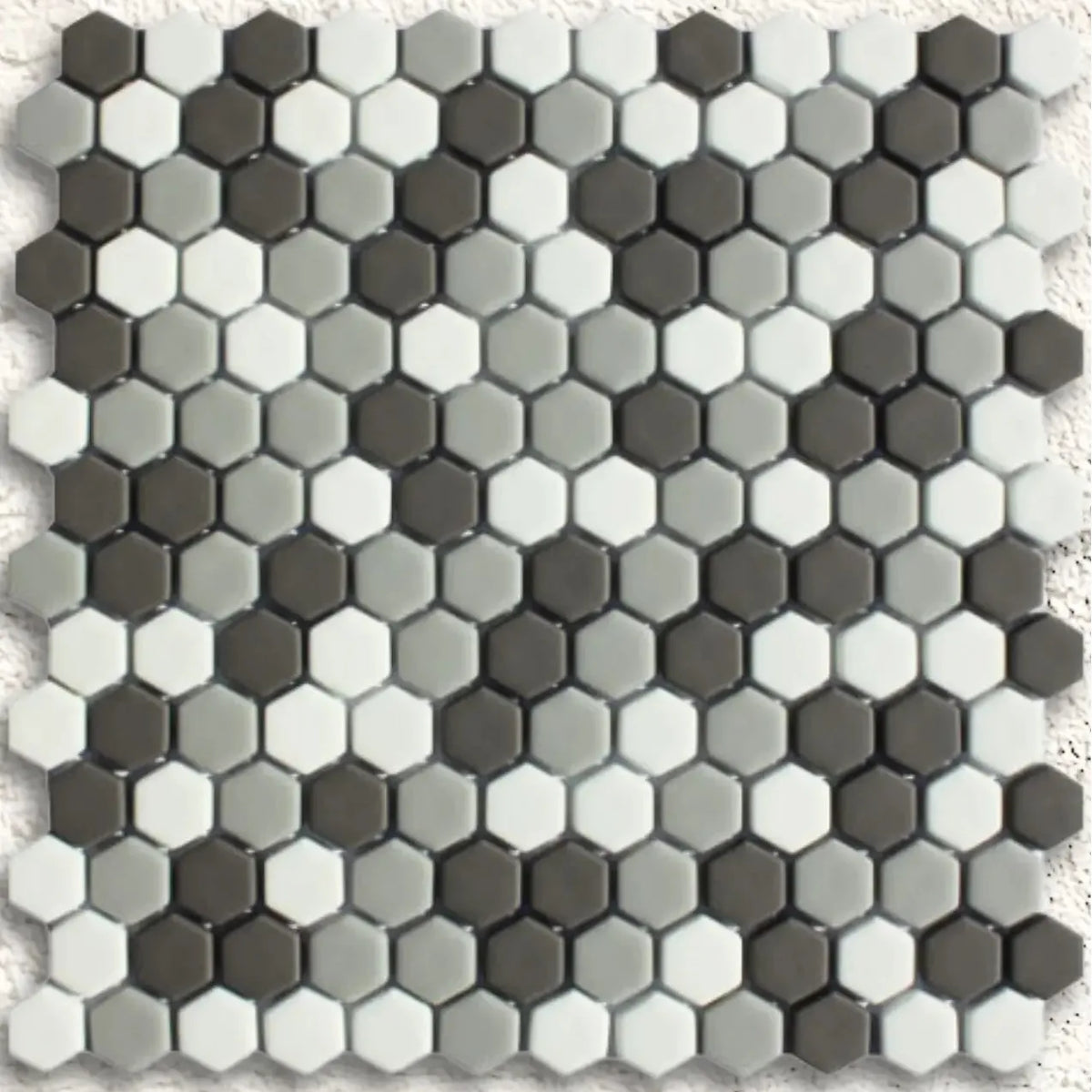Ritz Brumoso Mix Grey 30.2 x 30cm glass marble effect hexagon mosaic tile face