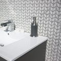 Ritz Carrara Diamond Chevron Mosaic, white marble mosaic in a diamond chevron pattern