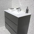 Ritz Carrara Diamond Chevron Mosaic marble tiles styled in a bathroom