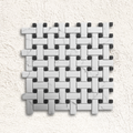 Ritz Carrara Grey Basketweave mosaic with white and dark grey marble tiles in a woven basketweave pattern