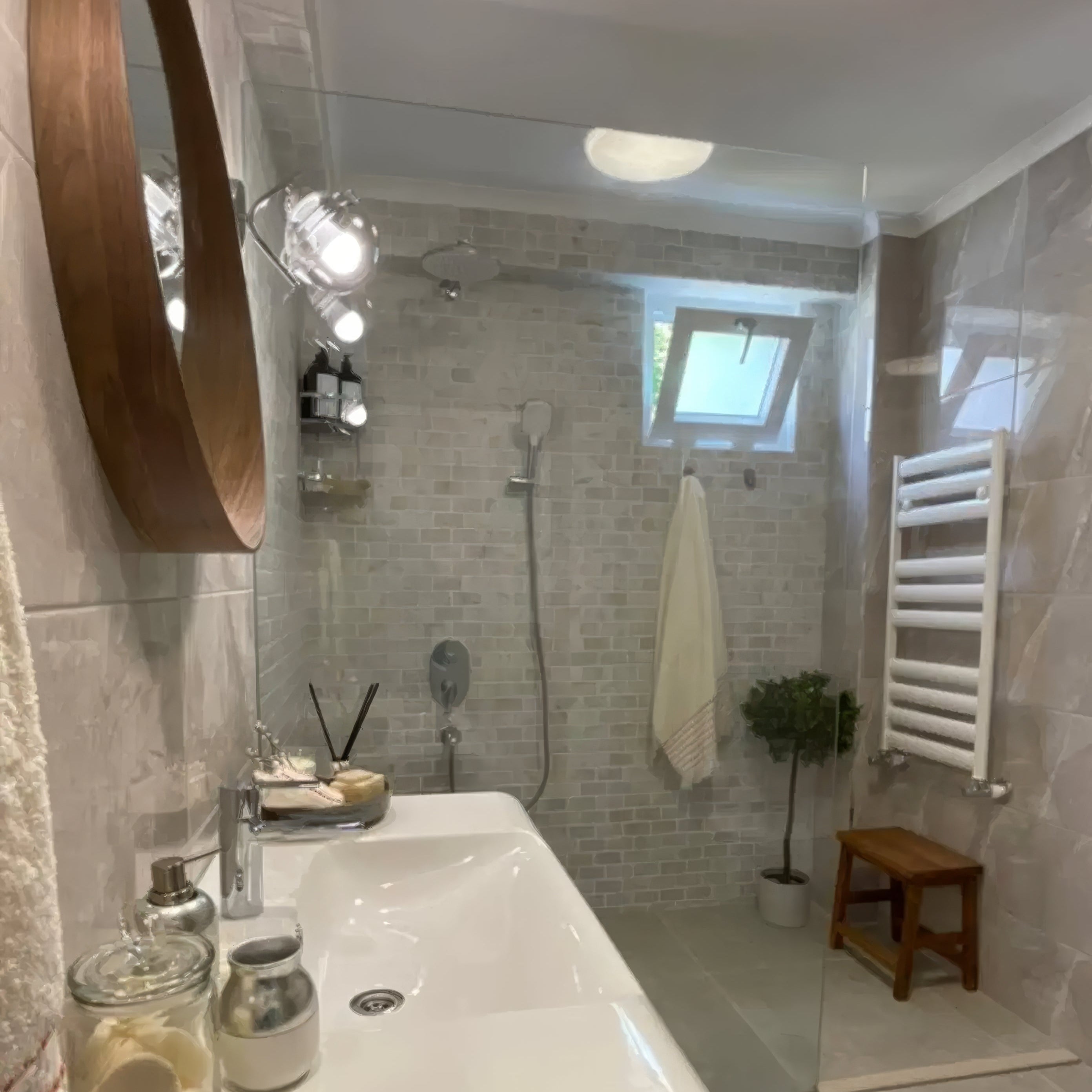Calacatta Sugar Tumbled Marble Brick Mosaic Wall & Floor Tile