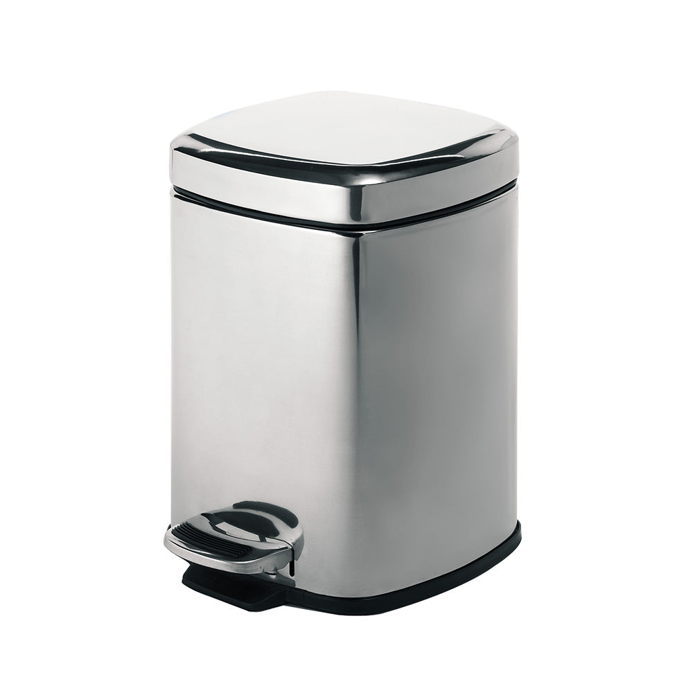Pedal Bin Square 5L in Chrome - Origins Living