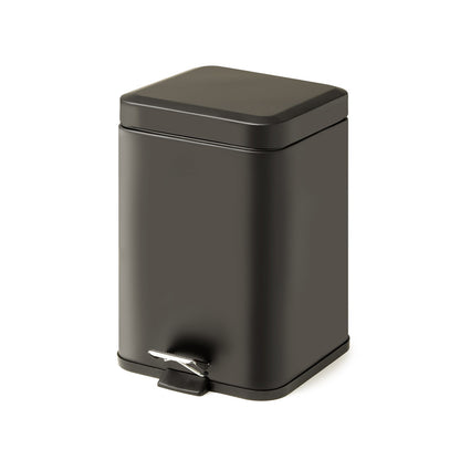 Square Pedal Bin 5L Soft Close in Black - Origins Living