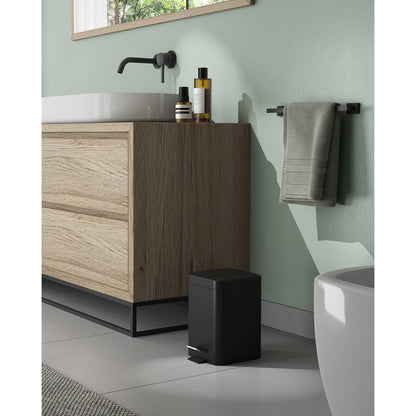 Square Pedal Bin 3L Soft Close in Black - Origins Living, view 2