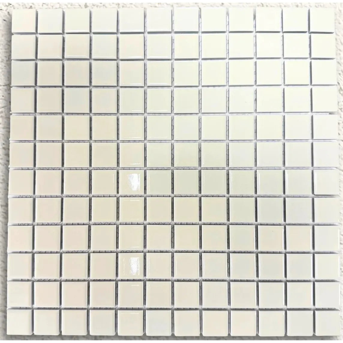 Ceramic Pool Vanilla 23 x 23mm porcelain mosaic tile face