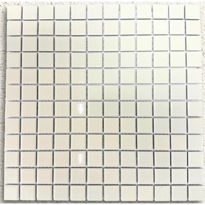 Ceramic Pool Vanilla 23 x 23mm porcelain mosaic tile face