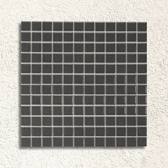 Ceramic Pool Gunmetal Grey 23 x 23mm porcelain mosaic tile face