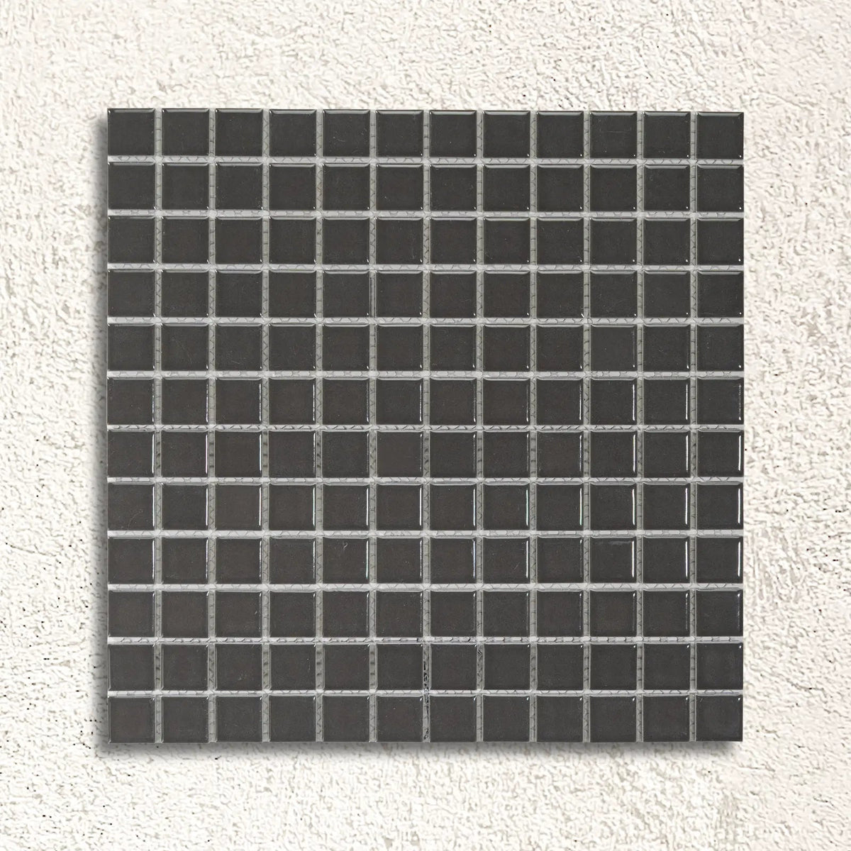 Ceramic Pool Gunmetal Grey 23 x 23mm porcelain mosaic tile face