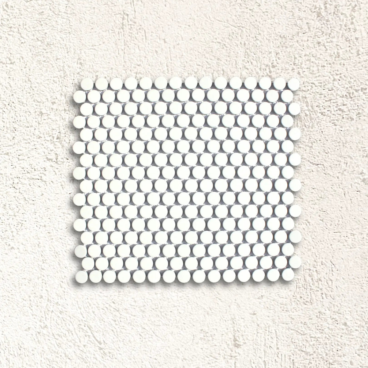 Shapes Penny Round Matt White 31 x 29cm ceramic mosaic face