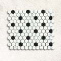 Shapes Hexagon White & Black 26 x 30cm porcelain mosaic face