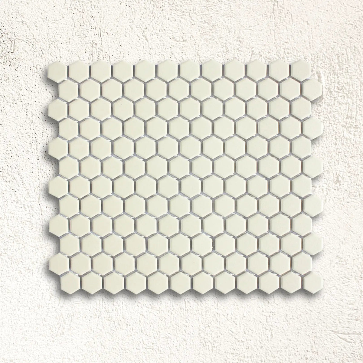 Shapes Hexagon Unglazed White 26 x 30cm porcelain mosaic face