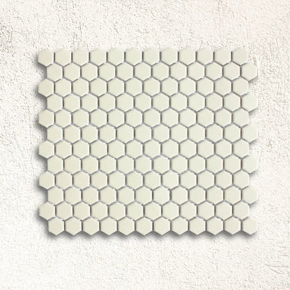 Shapes Hexagon Unglazed White 26 x 30cm Porcelain Mosaic Tile - thumbnail 2
