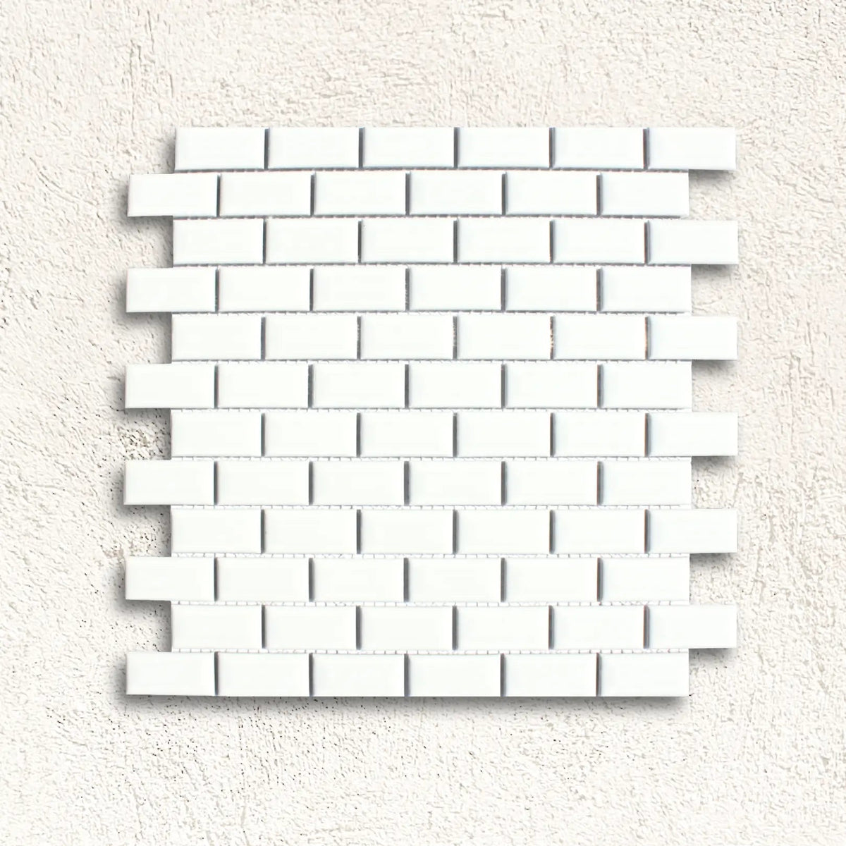 Shapes Mini Metro Bevel Gloss White 30 x 30cm porcelain mosaic face