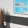 Shapes Mini Metro Bevel Gloss White 30 x 30cm porcelain mosaic room setting