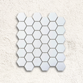 Panelo White Gloss Hexagon 28.1 x 32.5cm porcelain mosaic face