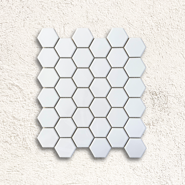 White Gloss Hexagon 28.1 x 32.5cm