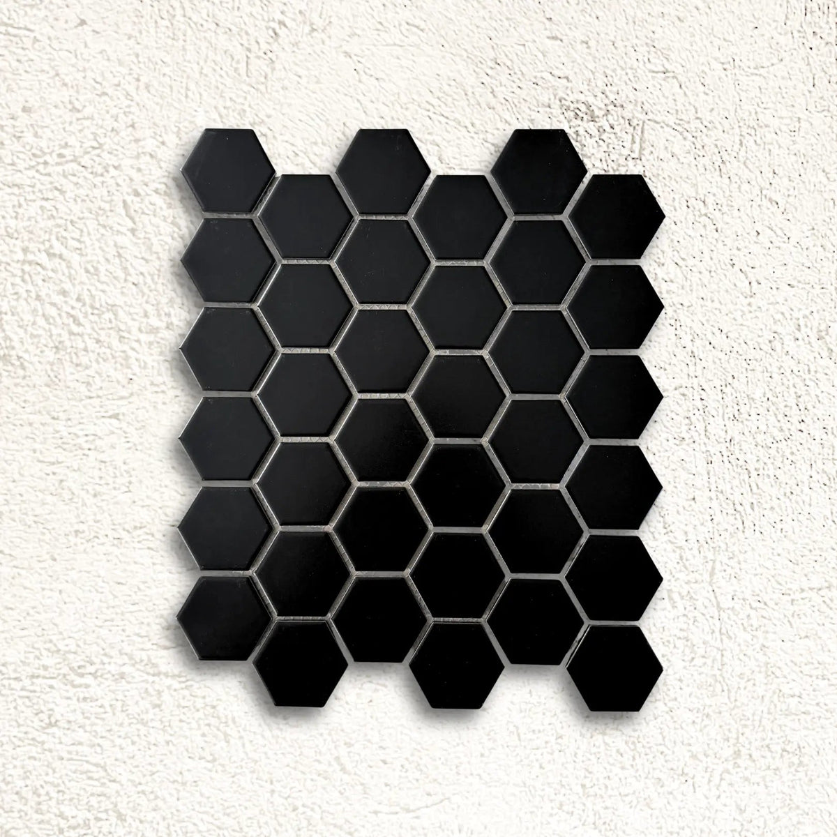 Panelo Black Matt Hexagon 28.1 x 32.5cm porcelain mosaic face