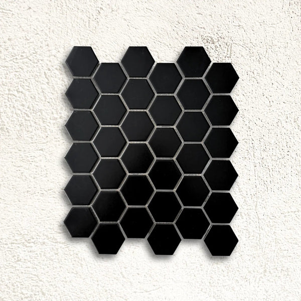 Black Matt Hexagon 28.1 x 32.5cm