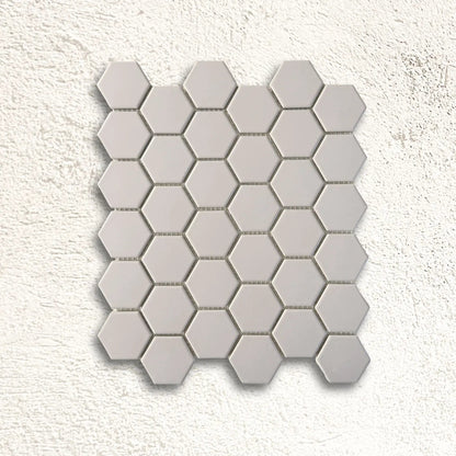 Panelo Argent Matt Hexagon 28.1 x 32.5cm Porcelain Mosaic Tile - thumbnail 2