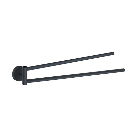 Eros Double Swing Towel Rail in Black - Origins Living