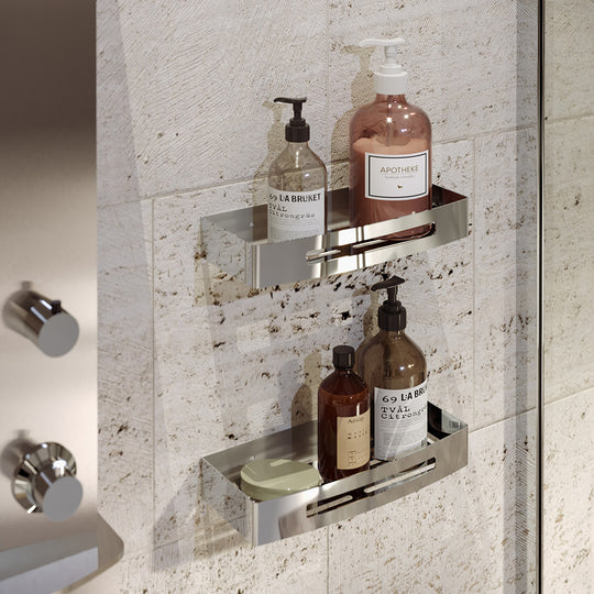 Nerva Shower Basket in Chrome - Origins Living