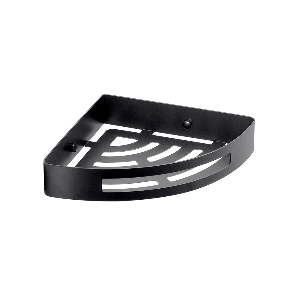 Nerva Corner Shower Basket in Black - Origins Living