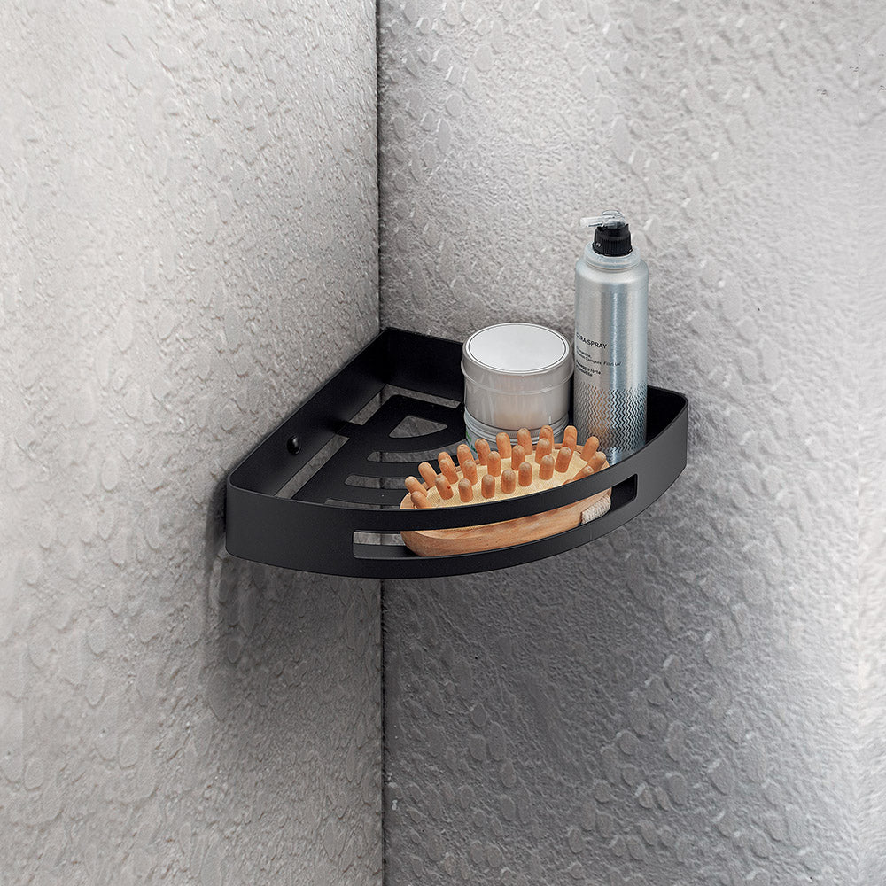 Nerva Corner Shower Basket in Black - Origins Living, view 2