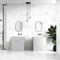 Bliss White 60 x 120cm porcelain marble effect tile room setting