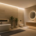Neo Travertine Natural 60 x 120cm porcelain stone effect tile room setting