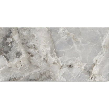 Helios Grey Polished 60 x 120cm porcelain marble effect tile face