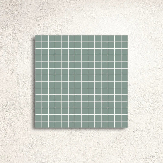 Winckelmans Unglazed Green 2cm Paper-Faced Mosaic 30.8 x 30.8cm porcelain mosaic face