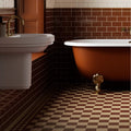 Winckelmans Unglazed Red 2.5 x 15cm porcelain tile room setting