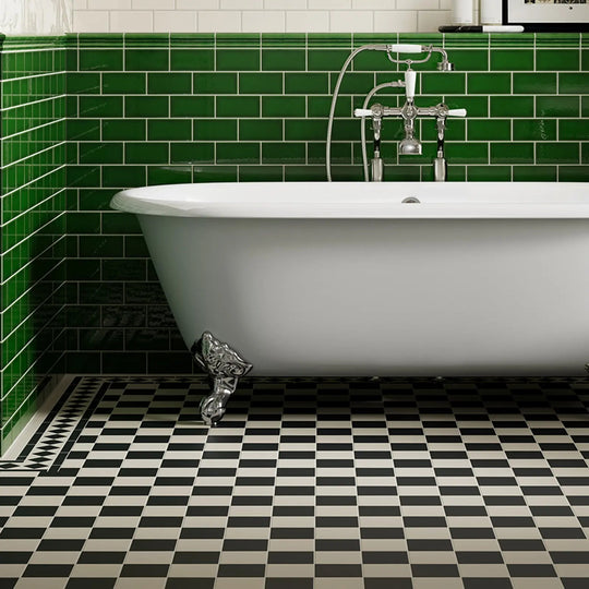 Winckelmans Unglazed White 5 x 15cm unglazed porcelain tile room setting