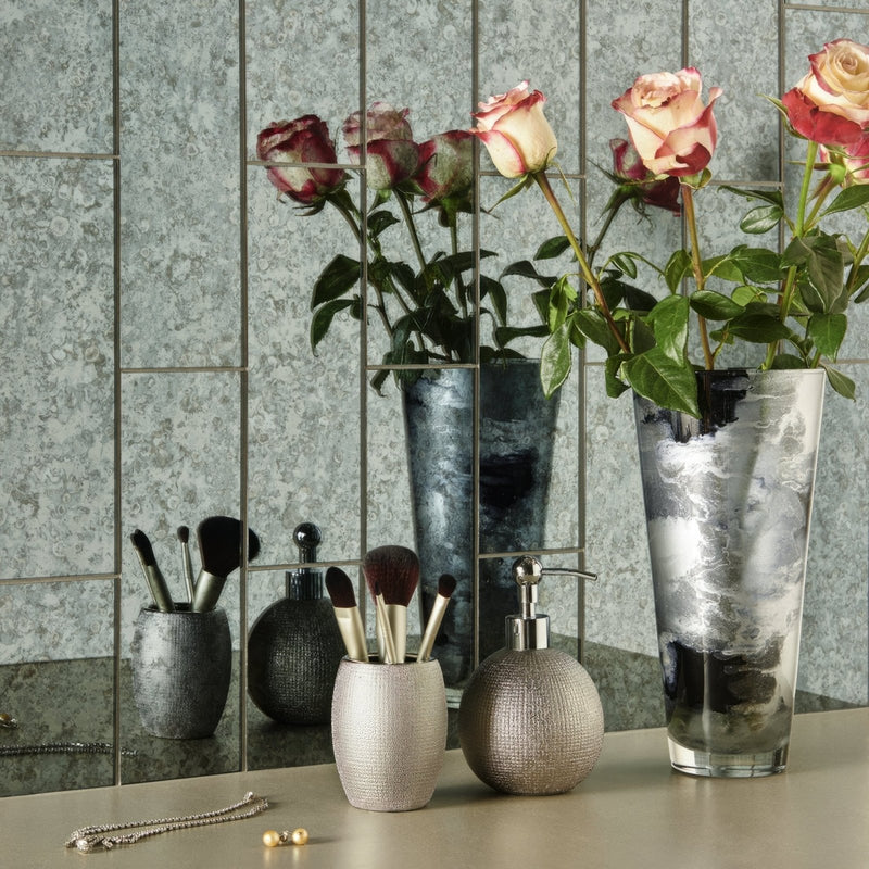 300mm Brick Antique Mirror Grey