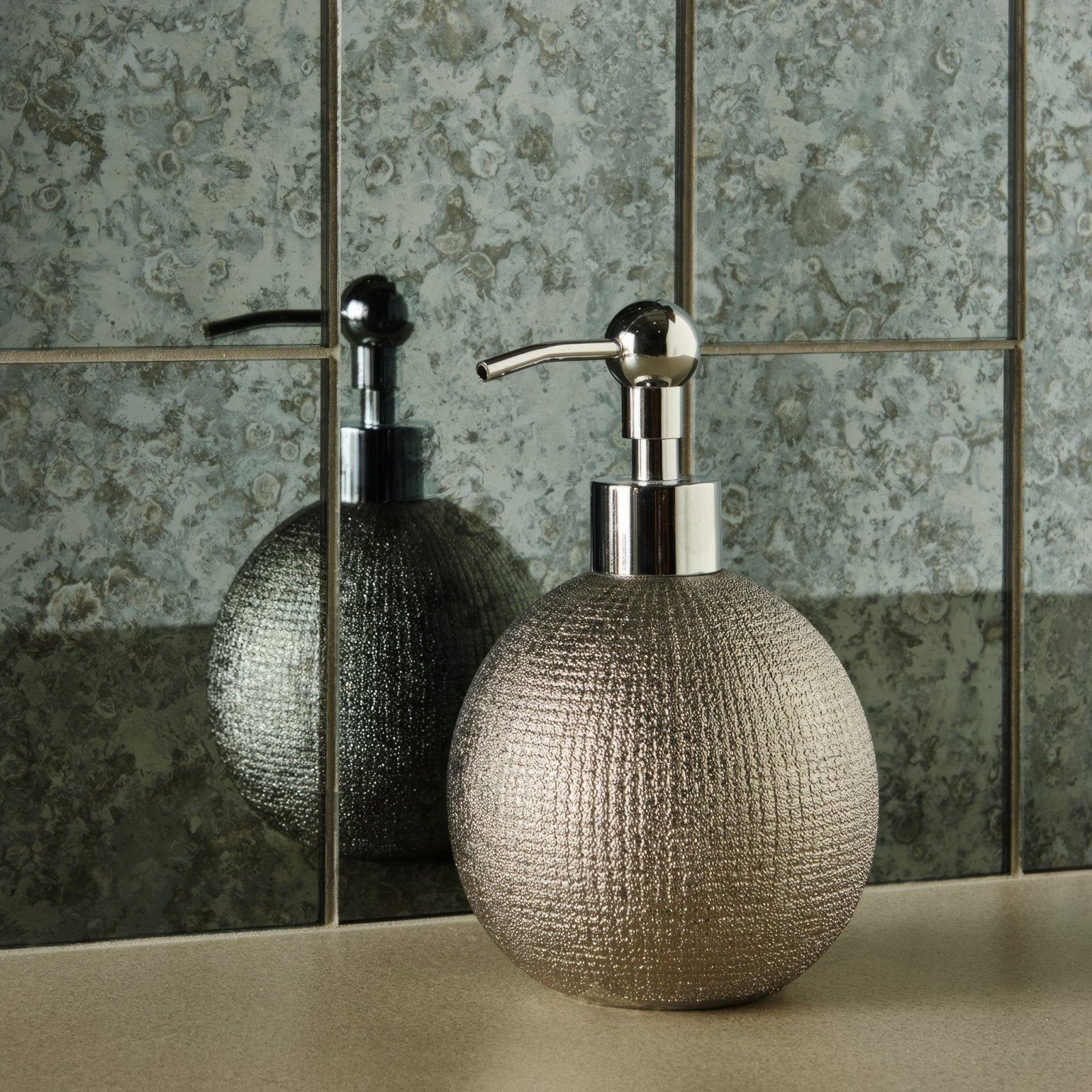 300mm Brick Antique Mirror Grey