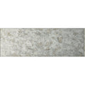 Silver-toned 300mm brick antique mirror tile with distressed mottled metallic finish and subtle circular patterns