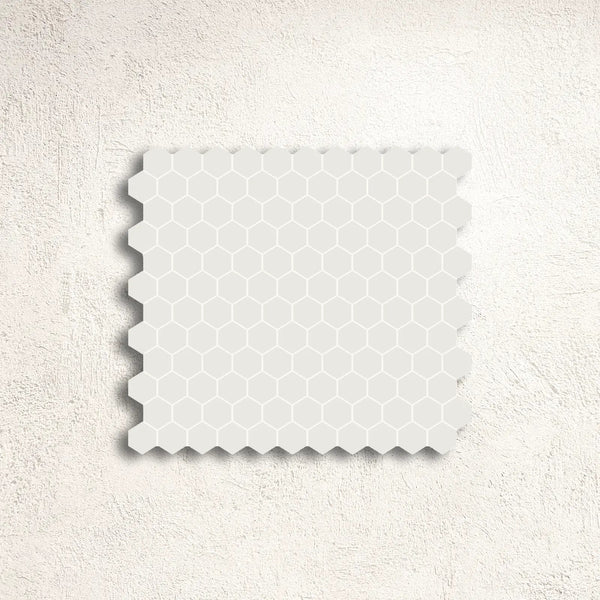Super White 2.5cm Hexagon Mesh-Backed Mosaic 29.5 x 28cm